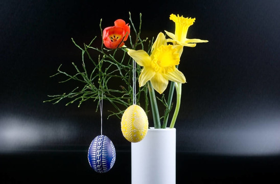 百合花；郁金香和復(fù)活節(jié)蛋