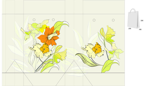 花卉袋模板