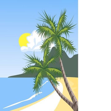 熱帶海灘上的棕櫚樹