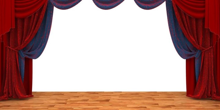 3D劇場場景設(shè)置紅絲絨窗簾