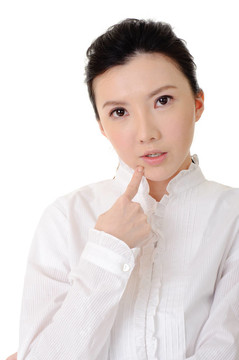 誘人的亞洲美麗的辦公室女士