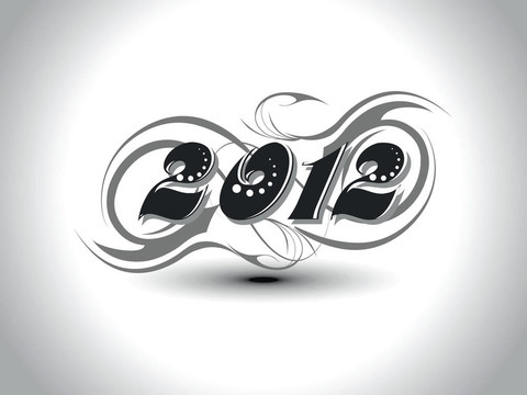 時髦的文字2012新年慶祝