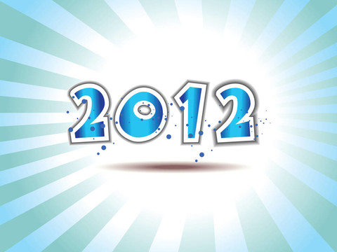 2012新年快樂短信貼花設(shè)計藍介紹