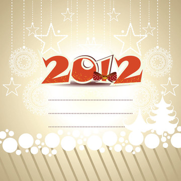 新年賀卡2012元素賀卡。