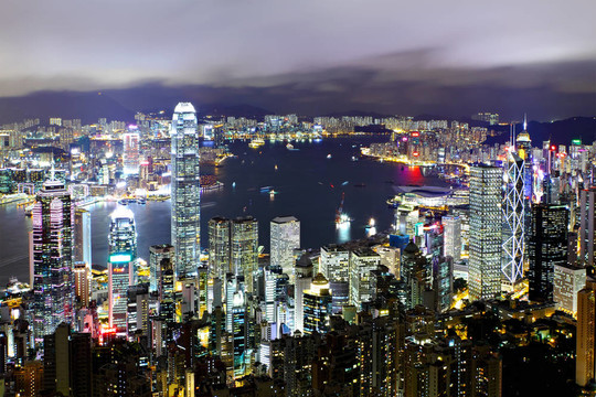香港市的晚上