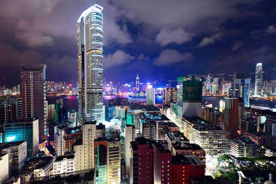香港市中心的夜晚