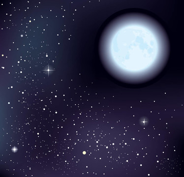 星空和月亮