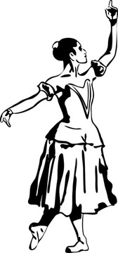 女孩的芭蕾舞演員，站在一個姿勢