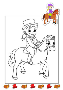 著色書的作品- horsem