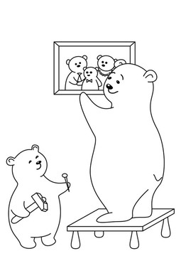熊附畫；輪廓