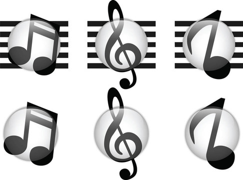 設(shè)置音樂音符玻璃按鈕