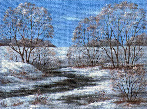 冬季河流；景觀