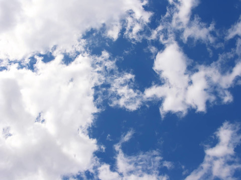 白天天空中有蓬松的白云