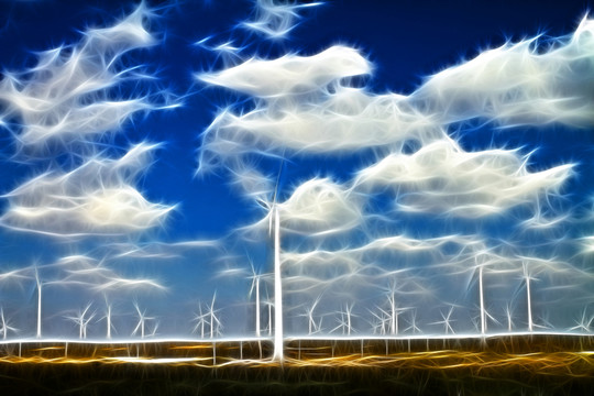 電腦畫 風(fēng)力發(fā)電