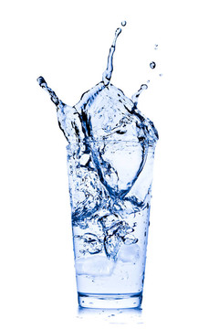 水濺在玻璃上