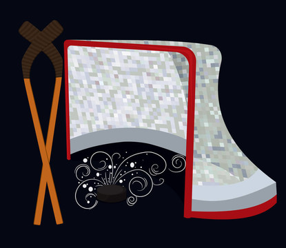冰球棍和網(wǎng)；