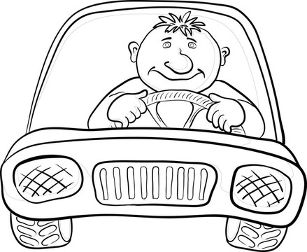 汽車和駕駛員；輪廓