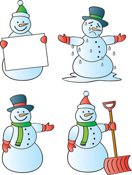 四堆雪人