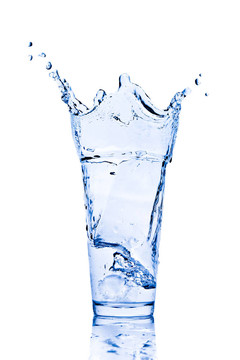 水濺在玻璃上