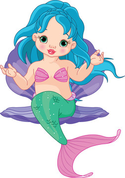美人魚寶貝在貝殼里