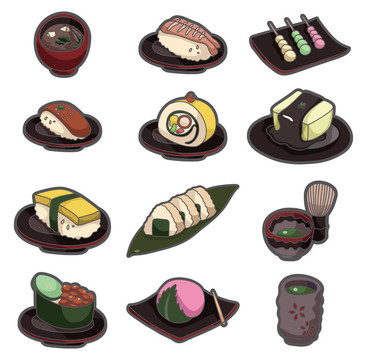 卡通日本食品圖標(biāo)集