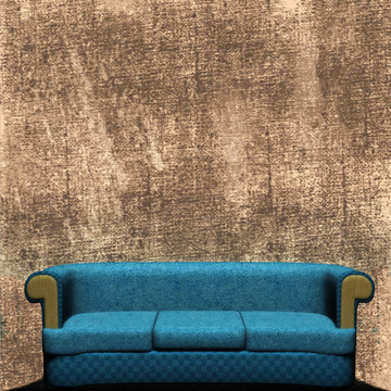 沙發(fā)與Grunged Wall