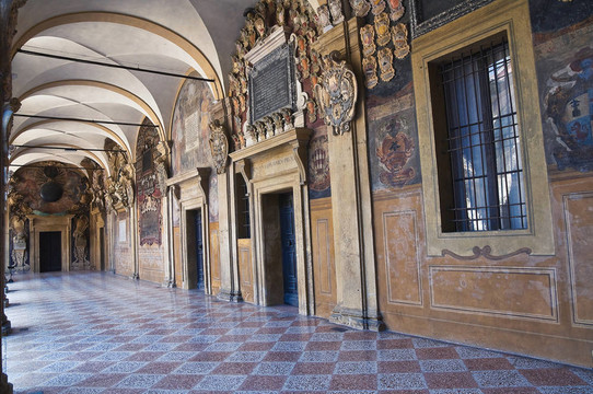 博洛尼亞Archiginnasio。Emilia Romagna。意大利.