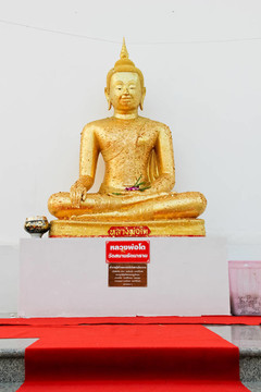 佛陀的宗教雕像。watsamarn；Chachaengsao；泰國