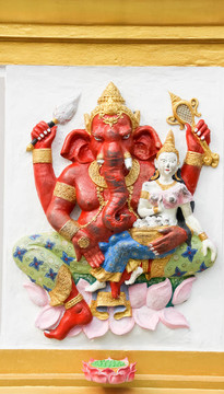 顏色鮮艷的伽內(nèi)什形象；愈合；Chachoengsao；泰國