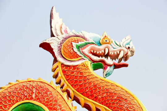 中式風(fēng)格的裝修和粉刷；WatSamarn；Chachaengsao；泰國(guó)