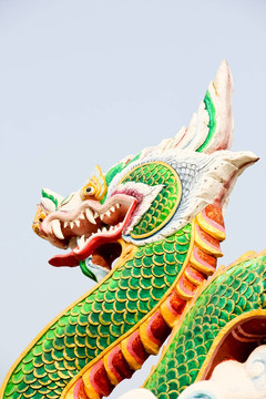 中式風(fēng)格的裝修和粉刷；WatSamarn；Chachaengsao；泰國(guó)