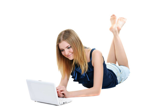 女孩用的筆記本電腦