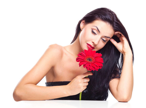帶花的女人