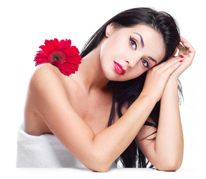 帶花的女人