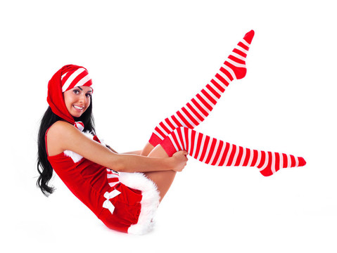 裝扮成Santa的女孩