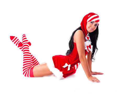 裝扮成Santa的女孩