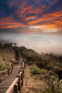 在山地景觀