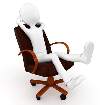3D男子放松在一個(gè)謎椅