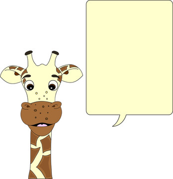 帶有語(yǔ)音泡泡的長(zhǎng)頸鹿