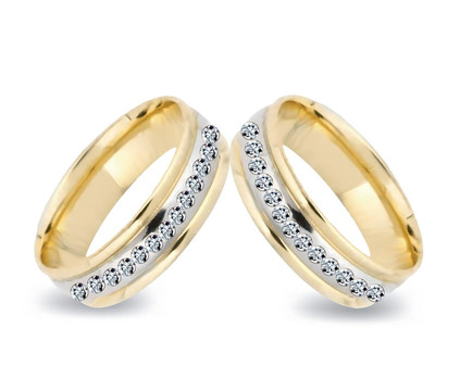 黃金結(jié)婚戒指和鉆石。