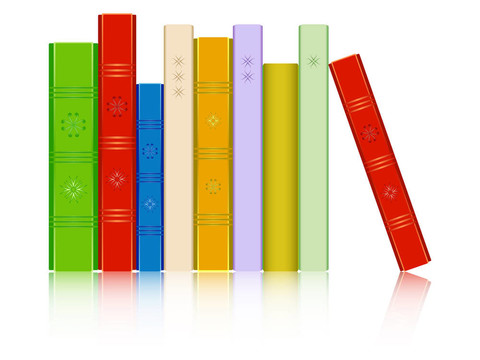 排成一排的書