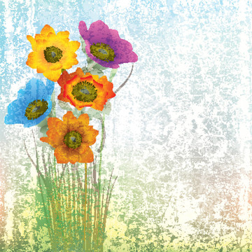 抽象花卉插圖