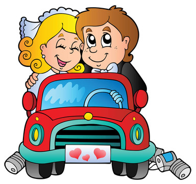 新婚夫婦車