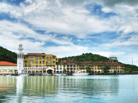 Langkawi島的港口；馬來西亞