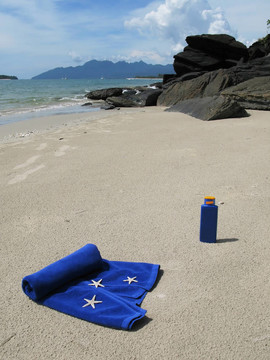 海灘場景。Langkawi；馬來西亞