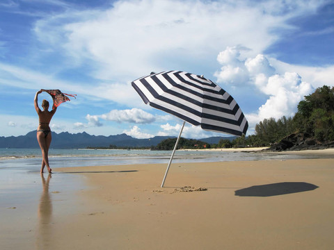 海灘場景。Langkawi；馬來西亞