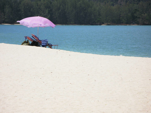 海灘場景。Langkawi島；馬來西亞