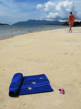 海灘場景。Langkawi島；馬來西亞