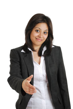 商業(yè)女人提供握手