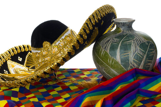 Mexcian帽子和陶器